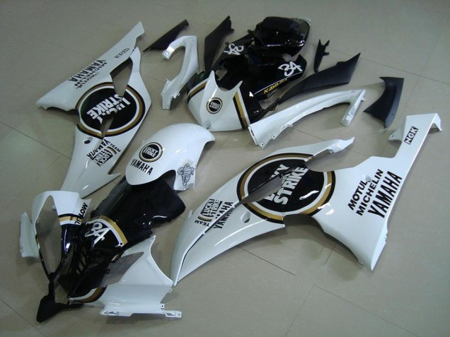 2008-2016 Yamaha YZF R6 Motorcycle Fairings - White Glossy Black Lucky Strike Motul Michelin 34 UK