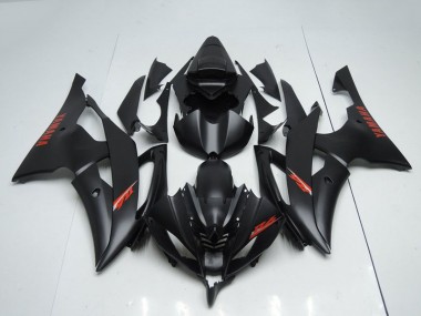 2008-2016 Yamaha YZF R6 Motorcycle Fairings - Matte Black Red Decals UK