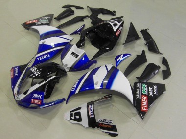 2009-2011 Yamaha YZF R1 Motorcycle Fairings - White Blue Black Fimer Yamalube UK