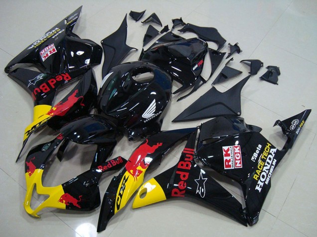 2009-2012 Honda CBR600RR Motorcycle Fairing - Glossy Black Yellow Red Bull UK