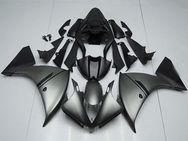 2012-2014 Yamaha YZF R1 Motorcycle Fairings - Matte Grey Matte Black UK