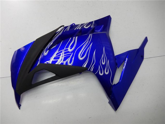 2013-2024 Kawasaki Ninja 300 EX300R Motorcycle Fairings - Blue Black White Flame UK