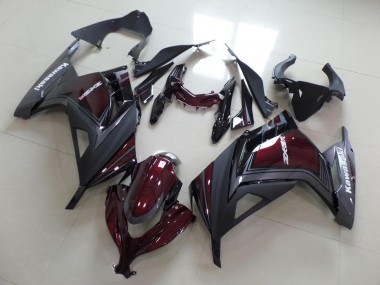 2013-2018 Kawasaki ZX300R Motorcycle Fairings - Maroon Red Matte Grey UK