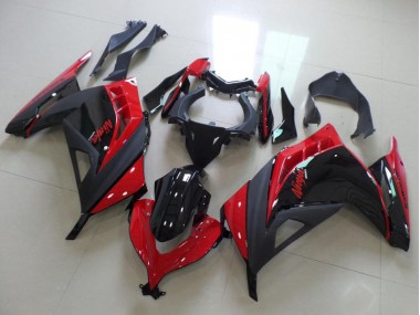 2013-2018 Kawasaki ZX300R Motorcycle Fairings - Red Glossy Black Matte Black UK