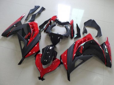 2013-2018 Kawasaki ZX300R Motorcycle Fairings - Red Glossy Black Matte Black UK