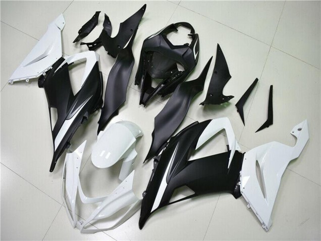 2013-2018 Kawasaki ZX6R Abs Fairings - White Matte Black UK