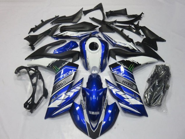 2015-2018 Yamaha YZF R3 Motorcycle Fairings - Blue White Black Green Monster UK
