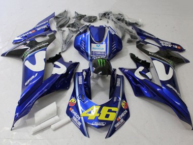 2017-2023 Yamaha YZF R6 Motorcycle Fairings - White Blue Green Monster MoviStar UK