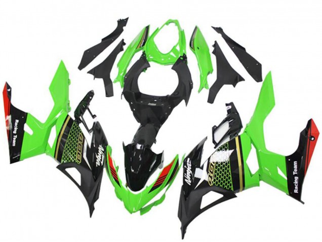 2018-2024 Kawasaki EX400 Motorcycle Fairings - Green Red Black Honeycomb UK