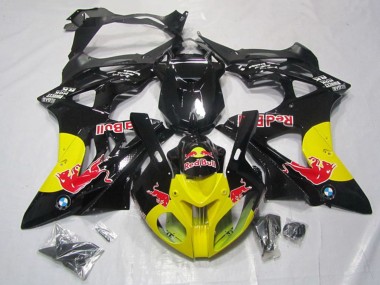 2009-2014 BMW S1000RR Motorcycle Fairings - Glossy Black Yellow Red Bull UK