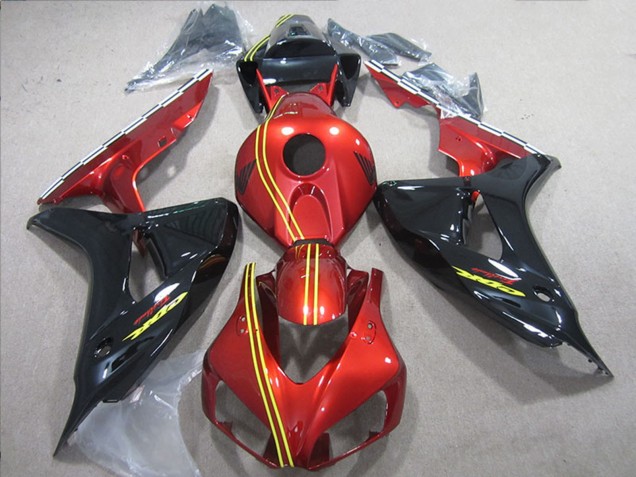 2006-2007 Honda CBR1000RR Motorcycle Fairings - Red Yellow Glossy Black UK