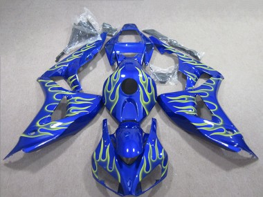 2006-2007 Honda CBR1000RR Motorcycle Fairings - Blue Green Flame UK