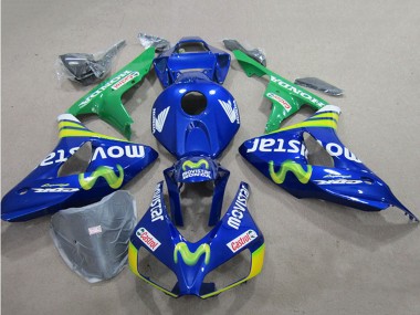 2006-2007 Honda CBR1000RR Motorcycle Fairings - Blue Green Yellow MoviStar Castrol UK