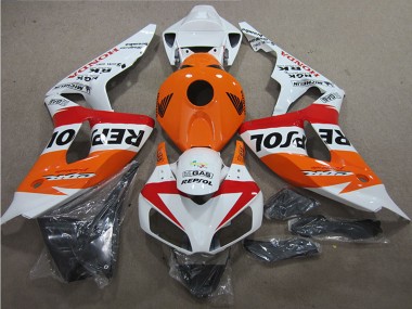 2006-2007 Honda CBR1000RR Motorcycle Fairings - White Orange Red Black Repsol UK