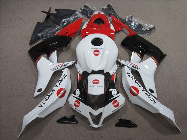 2007-2008 Honda CBR600RR Motorcycle Fairings - White Red Glossy Black Konica Minolta UK