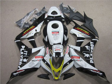 2007-2008 Honda CBR600RR Motorcycle Fairings - White Gold Glossy Black PlayBoy HRC UK