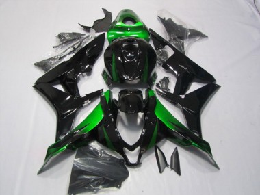 2007-2008 Honda CBR600RR Motorcycle Fairings Kits - Green Glossy Black UK