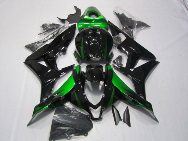2007-2008 Honda CBR600RR Motorcycle Fairings Kits - Green Glossy Black UK