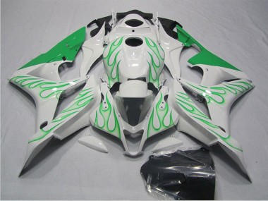 2007-2008 Honda CBR600RR Motorcycle Fairings - White Green Flame UK