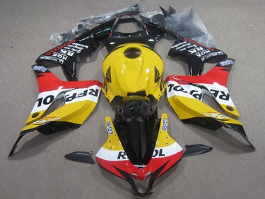 2007-2008 Honda CBR600RR Motorcycle Fairings - Yellow White Red Glossy Black Repsol UK