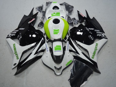 2009-2012 Honda CBR600RR Motorcycle Fairing - White Green Glossy Black Hannspree UK