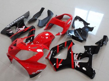 2000-2001 Honda CBR900RR 929 Motorcycle Fairings - Red Glossy Black Stripe UK