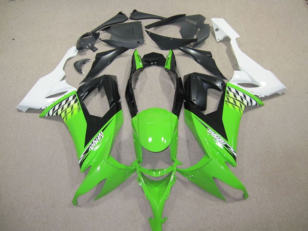 2008-2010 Kawasaki ZX10R Motorcycle Fairing Kits - White Green Black UK