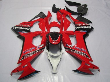 2008-2010 Kawasaki ZX10R Motorcycle Fairings - Red Glossy Black Elf Vent-Axia UK