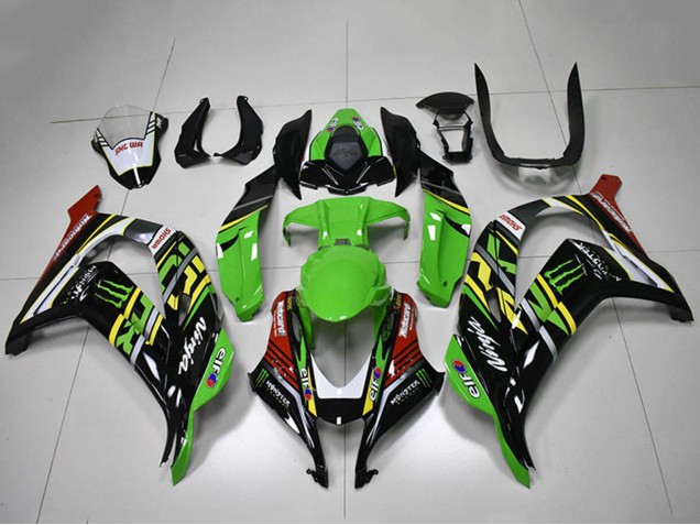 2016-2020 Kawasaki ZX10R Motorcycle Fairings - Green Yellow Red White Black Monster UK