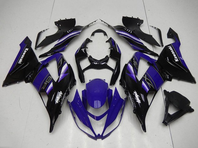 2013-2018 Kawasaki ZX6R Motorcycle Fairing Kits - Blue Glossy Black UK