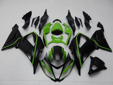 2013-2018 Kawasaki ZX6R Motorcycle Fairings - Green Matte Black UK