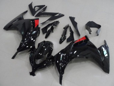 2013-2018 Kawasaki ZX300R Motorcycle Fairings - Glossy Black Red UK
