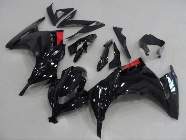 2013-2018 Kawasaki ZX300R Motorcycle Fairings - Glossy Black Red UK