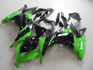 2013-2018 Kawasaki ZX300R Motorcycle Fairing - Green Glossy Black UK