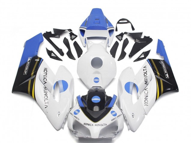 2004-2005 Honda CBR1000RR Motorcycle Fairings - White Light Blue Glossy Black Konica Minolta UK