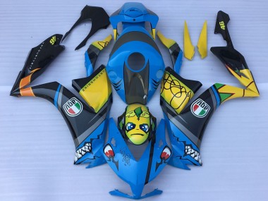 2012-2016 Honda CBR1000RR Motorcycle Fairings - Blue Yellow Glossy Black Shark Teeth UK