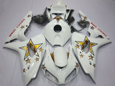 2006-2007 Honda CBR1000RR Motorcycle Fairings - White Gold Star Energy Drink UK