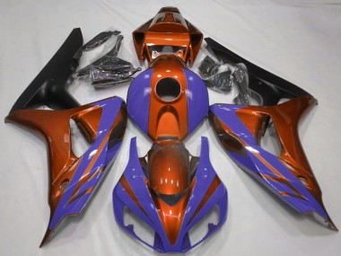 2006-2007 Honda CBR1000RR Motorcycle Fairings - Orange Blue Matte Black UK