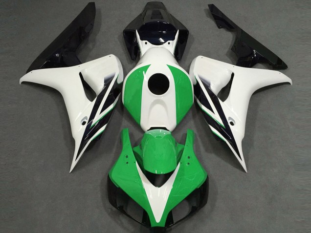 2006-2007 Honda CBR1000RR Motorcycle Fairings - White Green Glossy Black UK