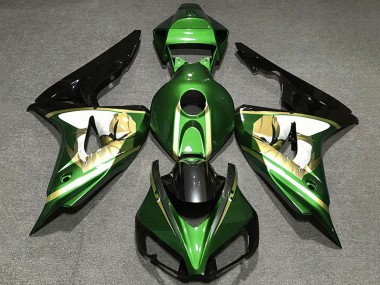 2006-2007 Honda CBR1000RR Motorcycle Fairings - Green White Gold Glossy Black UK