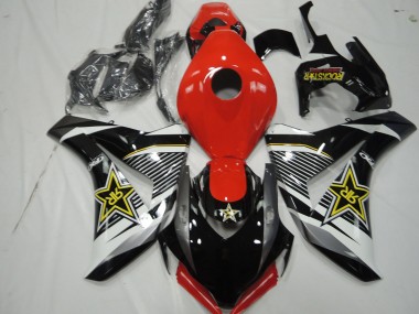 2008-2011 Honda CBR1000RR Motorcycle Fairings - White Red Glossy Black RockStar Style UK