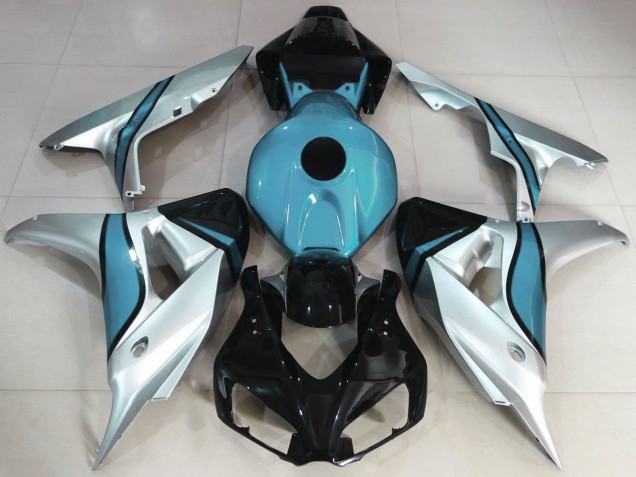 2006-2007 Honda CBR1000RR Motorcycle Fairings - Silver Light Blue Glossy Black UK