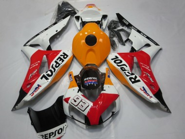 2006-2007 Honda CBR1000RR Motorcycle Fairings - Orange White Red Glossy Black Repsol 93 UK