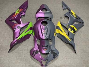 2007-2008 Honda CBR600RR Motorcycle Fairings - Grey Purple Bat Man vs Joker Matte UK