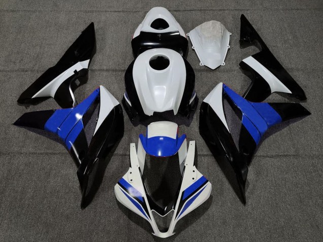 2007-2008 Honda CBR600RR Motorcycle Fairings - White Blue Glossy Black UK