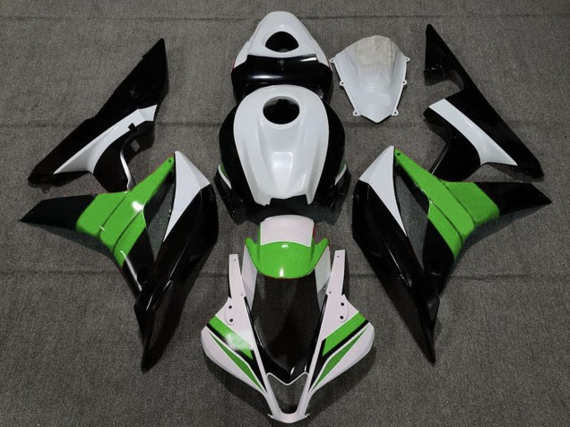 2007-2008 Honda CBR600RR Motorcycle Fairings - White Green Glossy Black UK