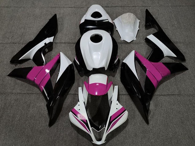 2007-2008 Honda CBR600RR Motorcycle Fairings - White Pink Glossy Black UK