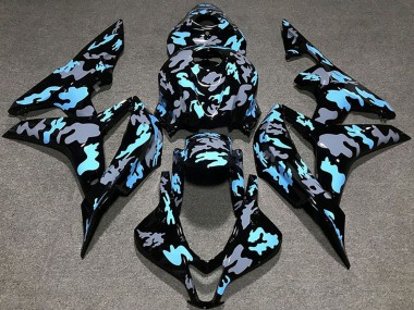2007-2008 Honda CBR600RR Motorcycle Fairings - Blue Grey Camouflage UK