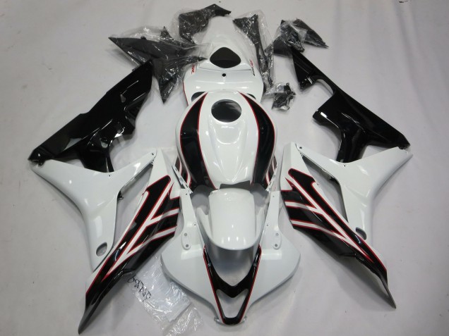2007-2008 Honda CBR600RR Motorcycle Fairings - White Glossy Black OEM Style UK