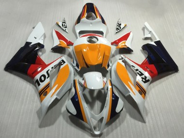 2007-2008 Honda CBR600RR Motorcycle Fairings - Orange White Red Glossy Black Repsol Style UK